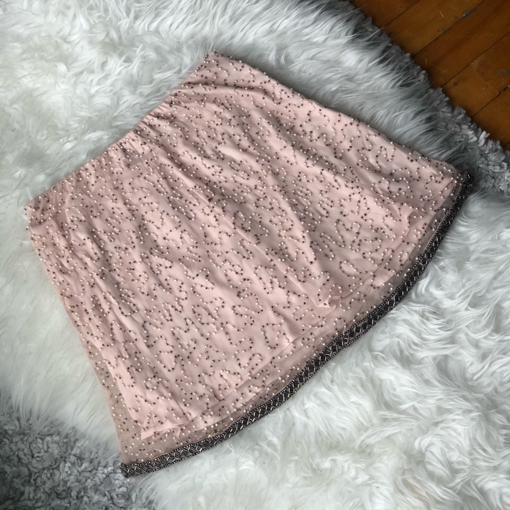 Zara Pearl & Sequin Mini Skirt